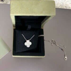 Vintage Alhambra pendant, rhodium plated 18K white gold.   $2750